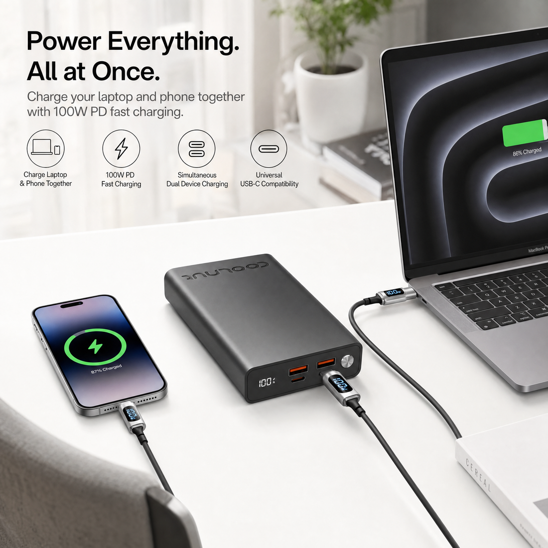 Moerdonstore Coolnut 20000mah - 100 watt Metal Laptop Power Bank