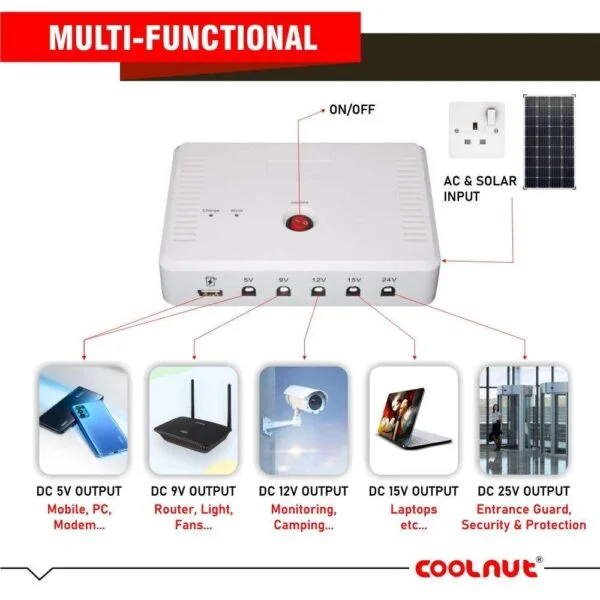 Coolnut Mini UPS Lithium Battery 5000mAh DC UPS for Wifi Routers - Image 10