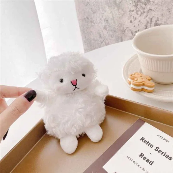 Coolnut Pure White Plush 3D Little Sheep Earphone Cases For AirPods 3 PRO - Image 2