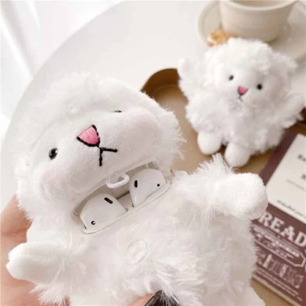 Coolnut Pure White Plush 3D Little Sheep Earphone Cases For AirPods 3 PRO - Image 3