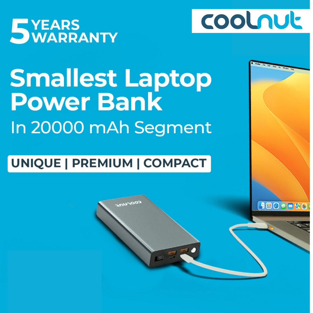 Buy Coolnut 20000 mAh Fast Charging Laptop Power Bank 100W