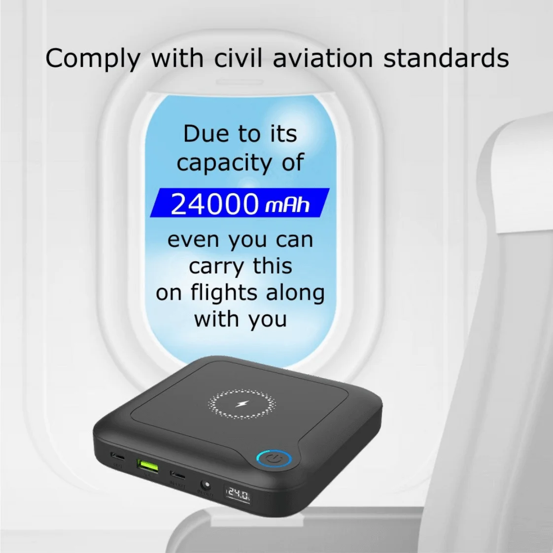 Coolnut Premium Compact Power Bank 96Wh(24000mah) Export Quality With 100watt PD Input/Output & 3 Years Warranty, For All Macbooks & All Brands Of Laptops, Mobiles, Tablets etc. Black(CMPBXIP-56) - Image 10