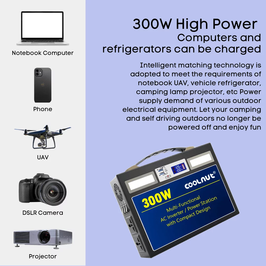 Coolnut Compact  Solar Power Station, 300watt- 666Wh Capacity, World Class Quality With 5 years Warranty For, All Electronic Gadgets & Appliances, Black(CNP-827) - Image 13