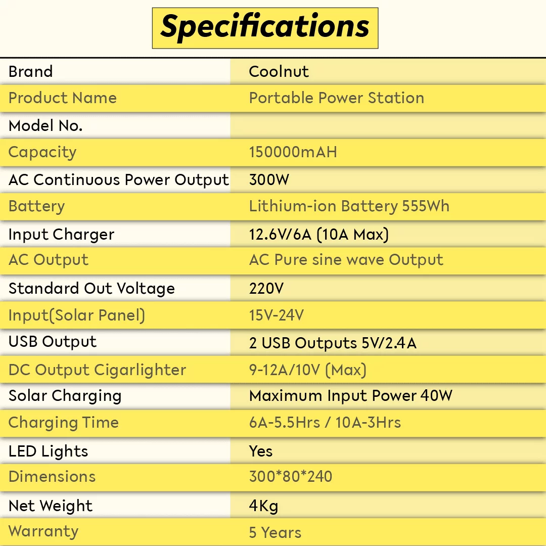 Coolnut Compact  Solar Power Station, 300watt- 666Wh Capacity, World Class Quality With 5 years Warranty For, All Electronic Gadgets & Appliances, Black(CNP-827) - Image 36