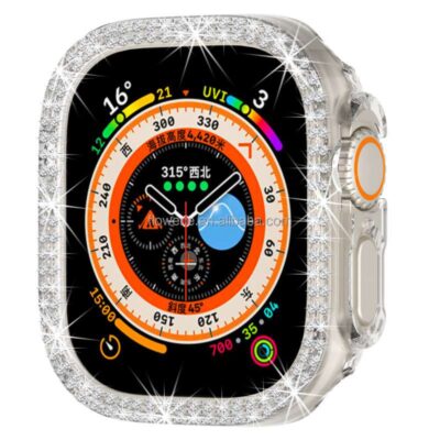 Coolnut Diamond bumper frame case for apple watch ultra pc rhinestones cover