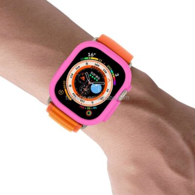 Coolnut Soft Silicone Cover Bumper Scratch-Resistant Cover for Apple Watch Ultra 49mm Candy Color TPU Protective Case