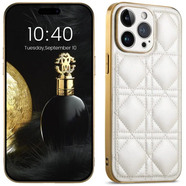 Electroplated protective leather phone cover - Image 3