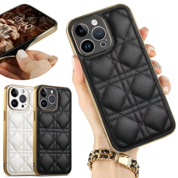 Electroplated protective leather phone cover - Image 2