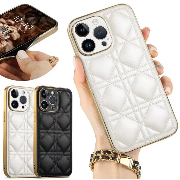 Electroplated protective leather phone cover - Image 10
