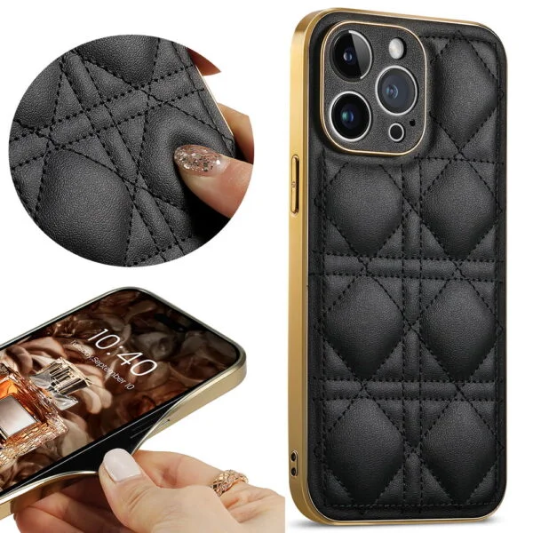 Electroplated protective leather phone cover - Image 9