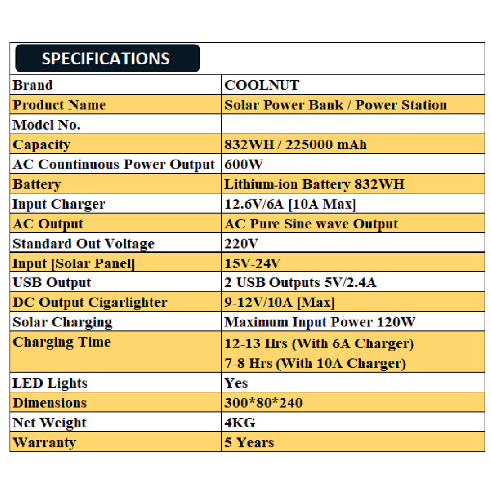 225000 mAh Power Station 600W