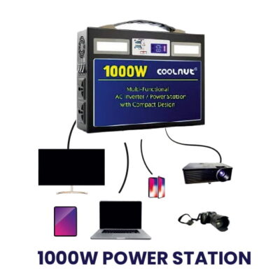 Coolnut Compact  Solar Power Station, 1000watt- 970Wh Capacity, World Class Quality With 5 years Warranty For, All Electronic Gadgets & Appliances, Black(CNP-830)